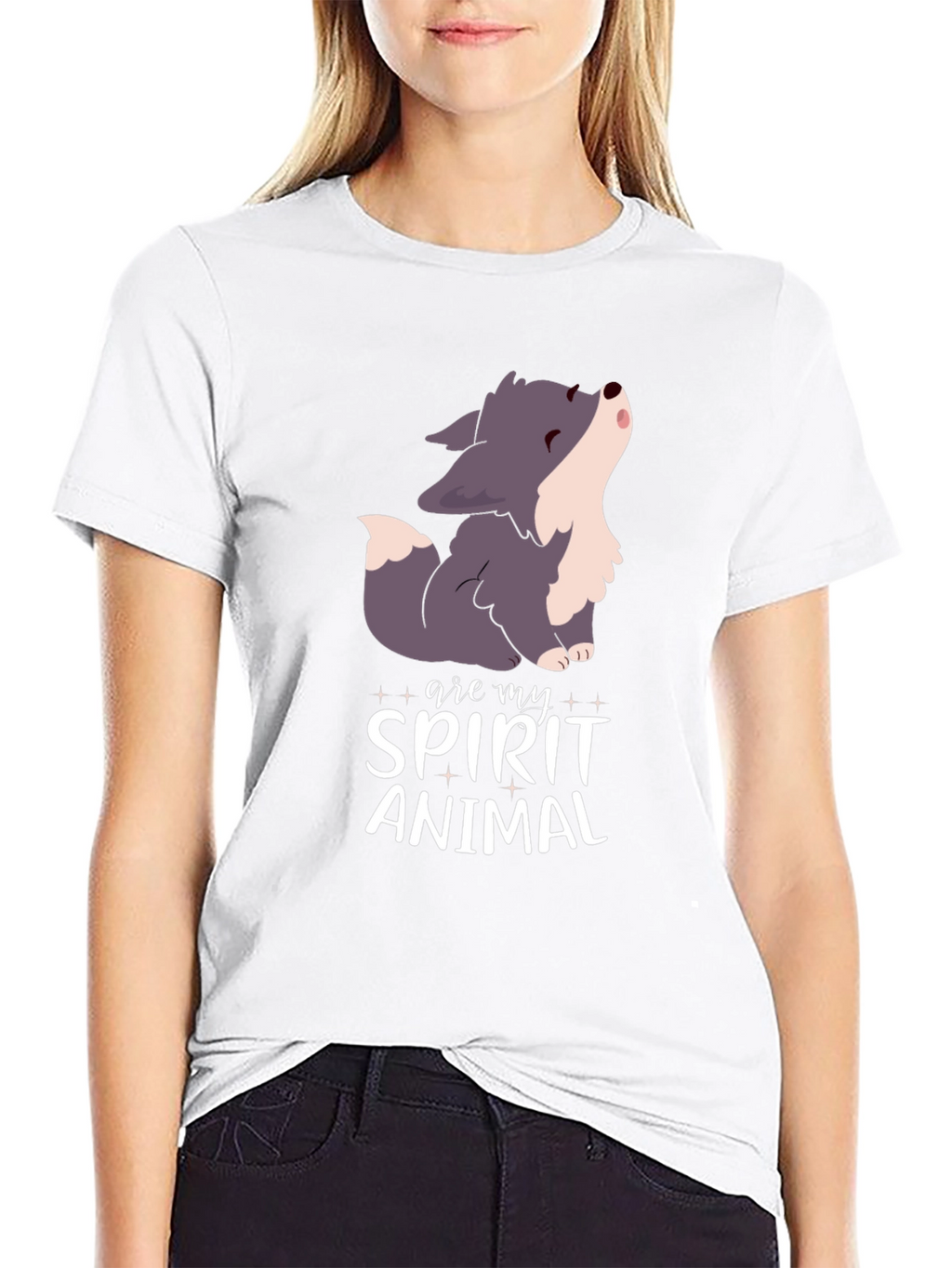 Spirit Animal Wolf Black T-Shirt