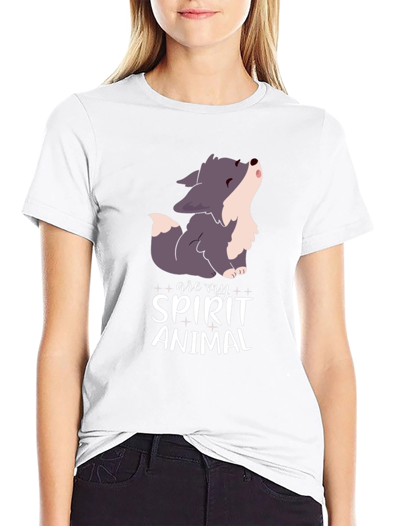 Spirit Animal Wolf Black T-Shirt