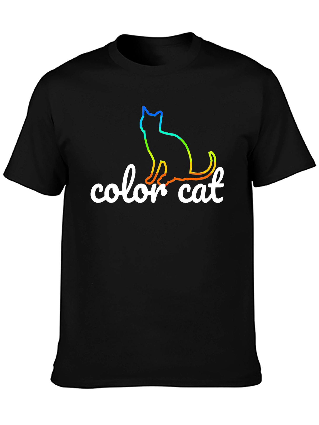 Color Cat T-Shirt - Rainbow Cat Design