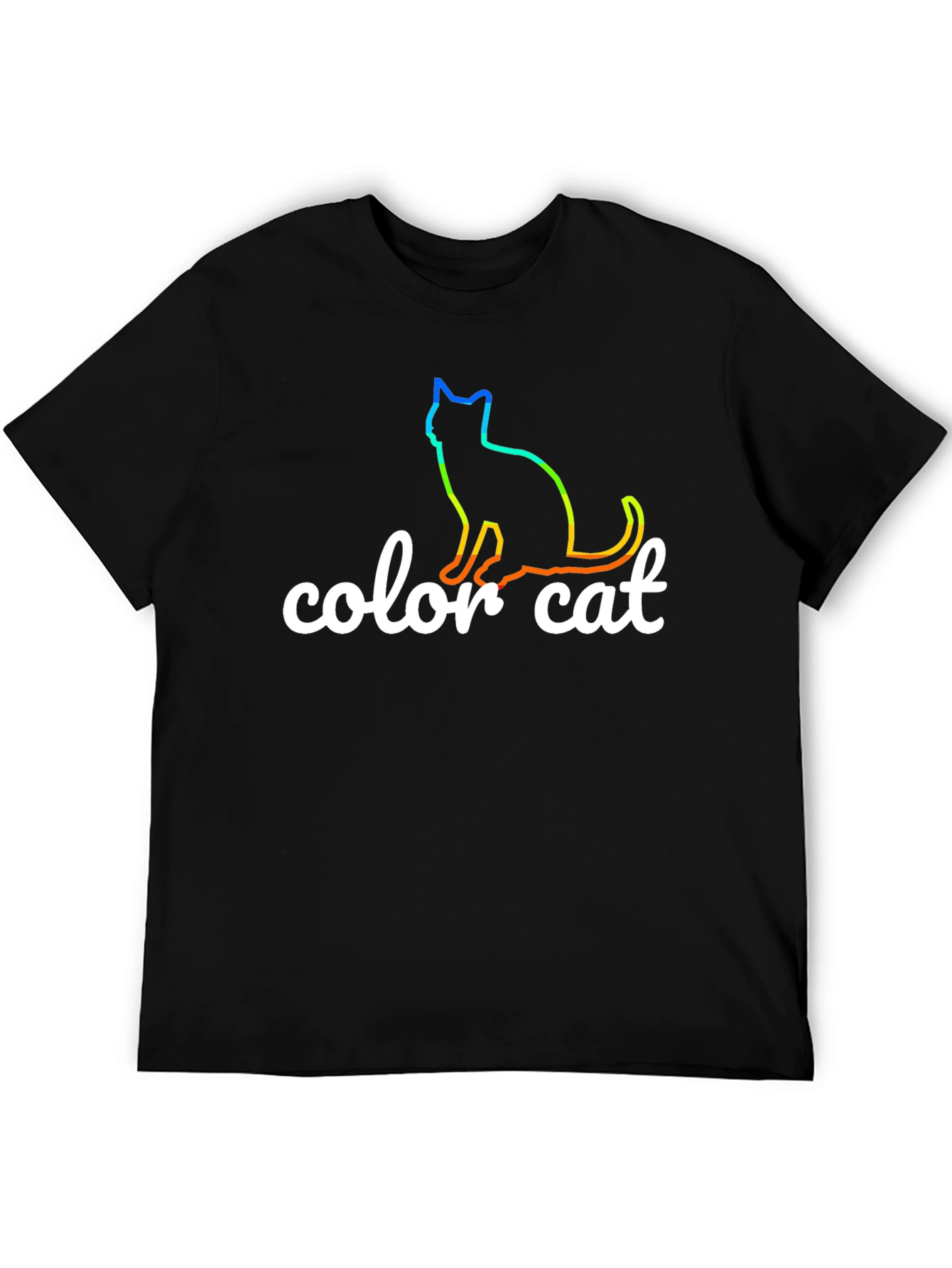 Color Cat T-Shirt - Rainbow Cat Design