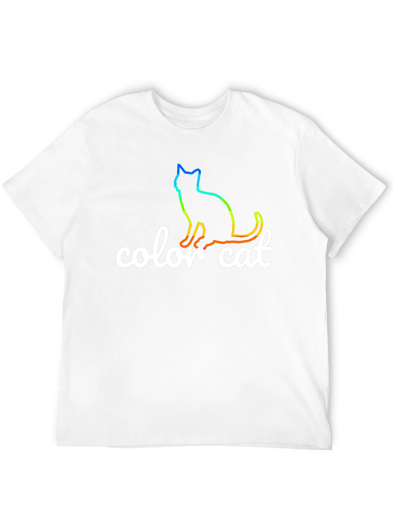 Color Cat T-Shirt - Rainbow Cat Design