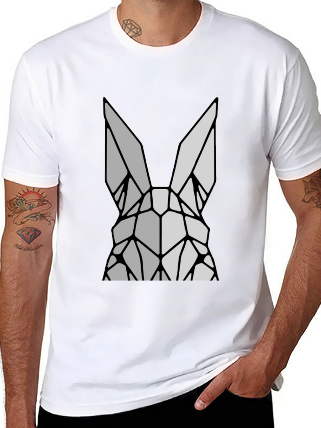 Geometric Rabbit Graphic T-Shirt