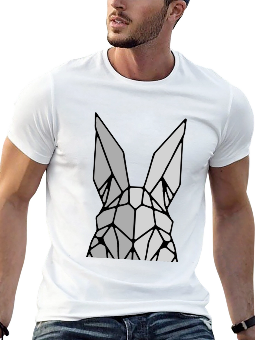 Geometric Rabbit Graphic T-Shirt