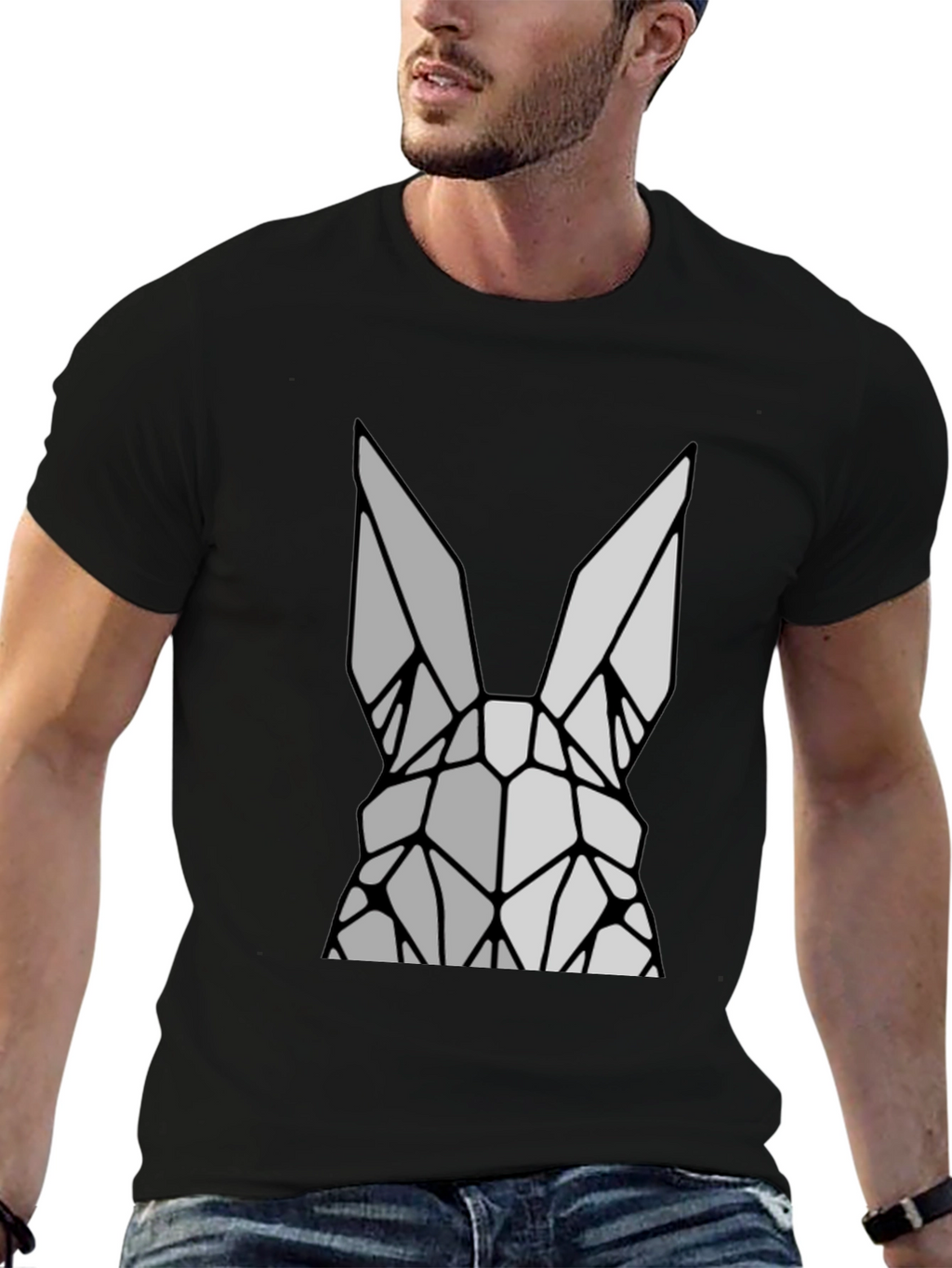 Geometric Rabbit Graphic T-Shirt