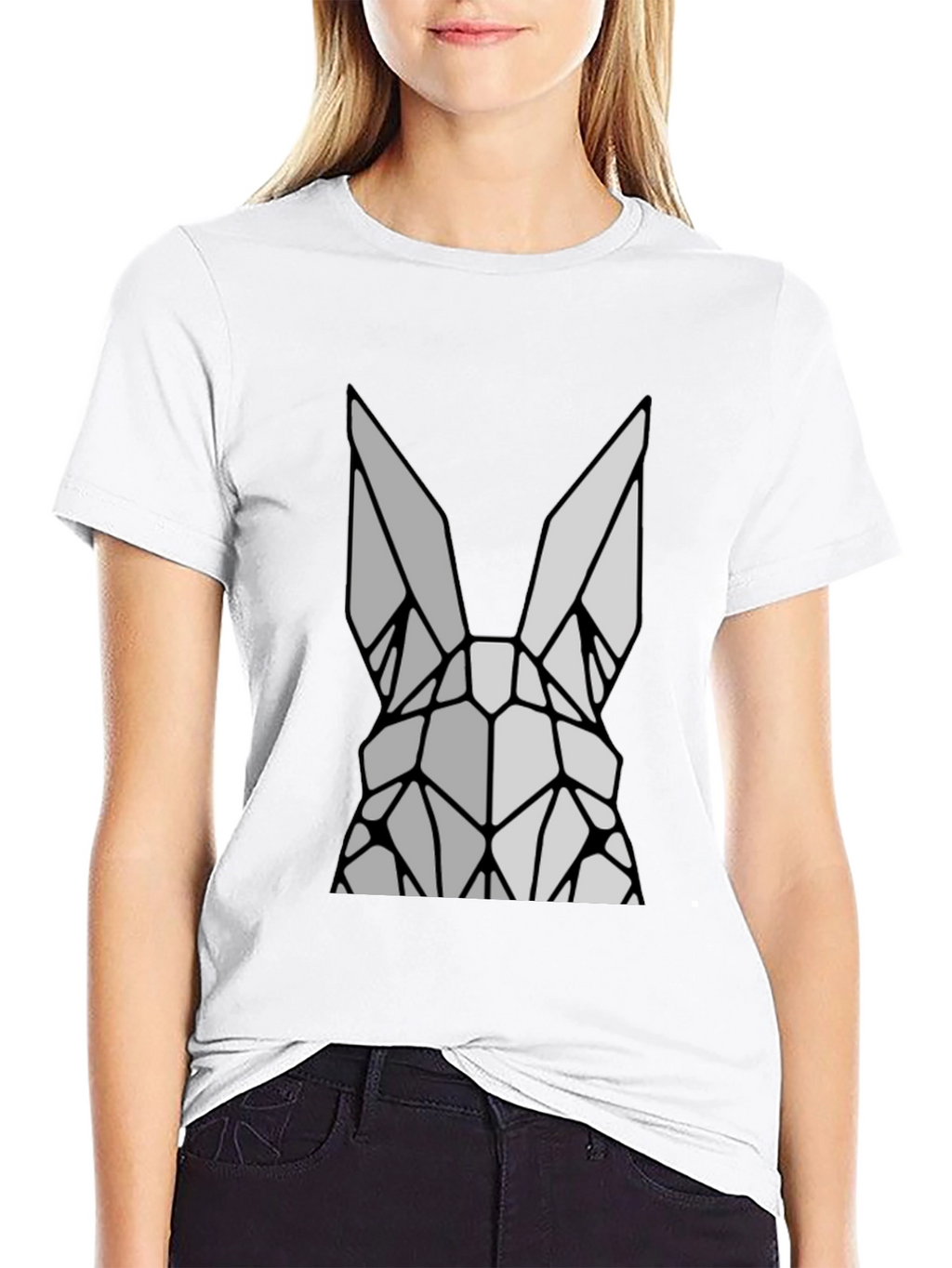 Geometric Rabbit Graphic T-Shirt