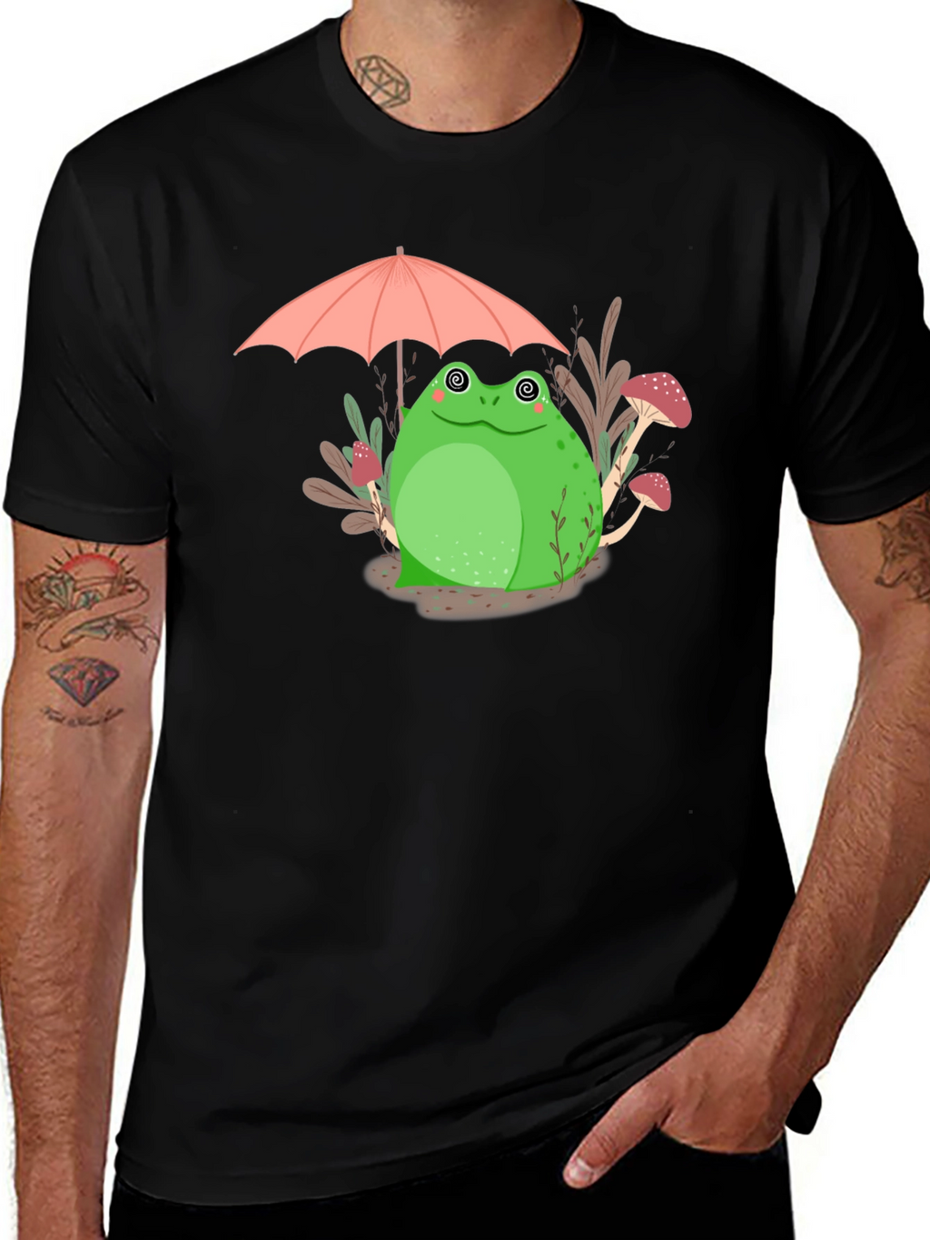 Frog Under Umbrella Graphic Tee