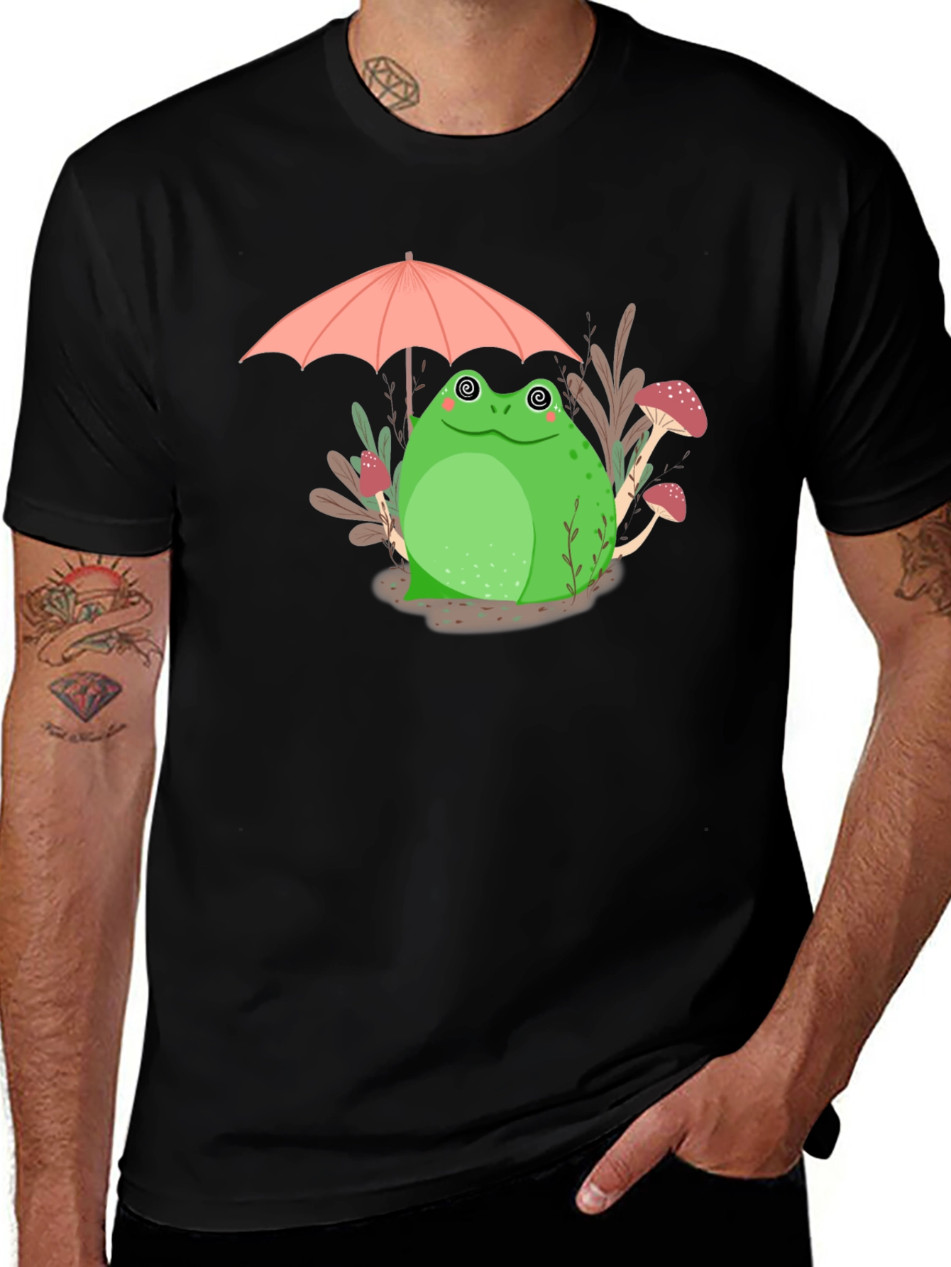 Frog Under Umbrella Graphic Tee
