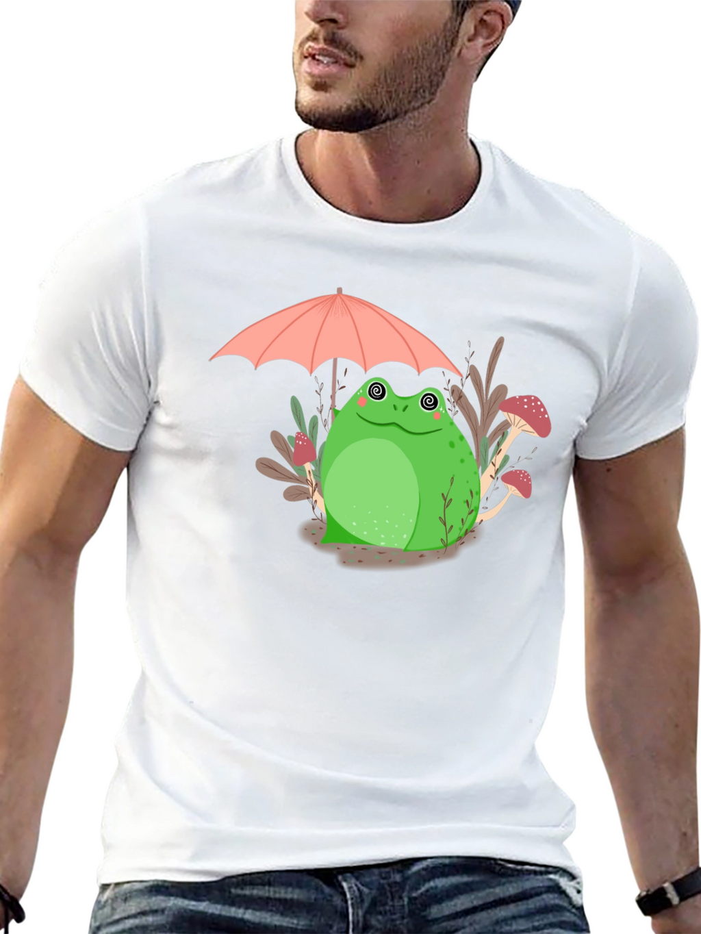 Frog Under Umbrella Graphic Tee