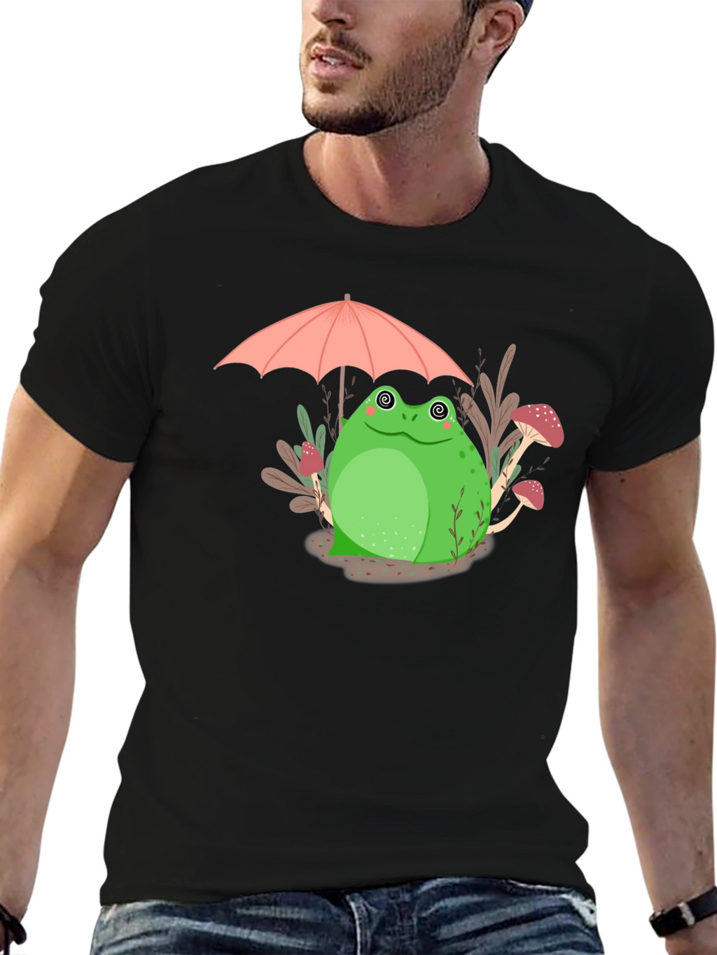 Frog Under Umbrella Graphic Tee