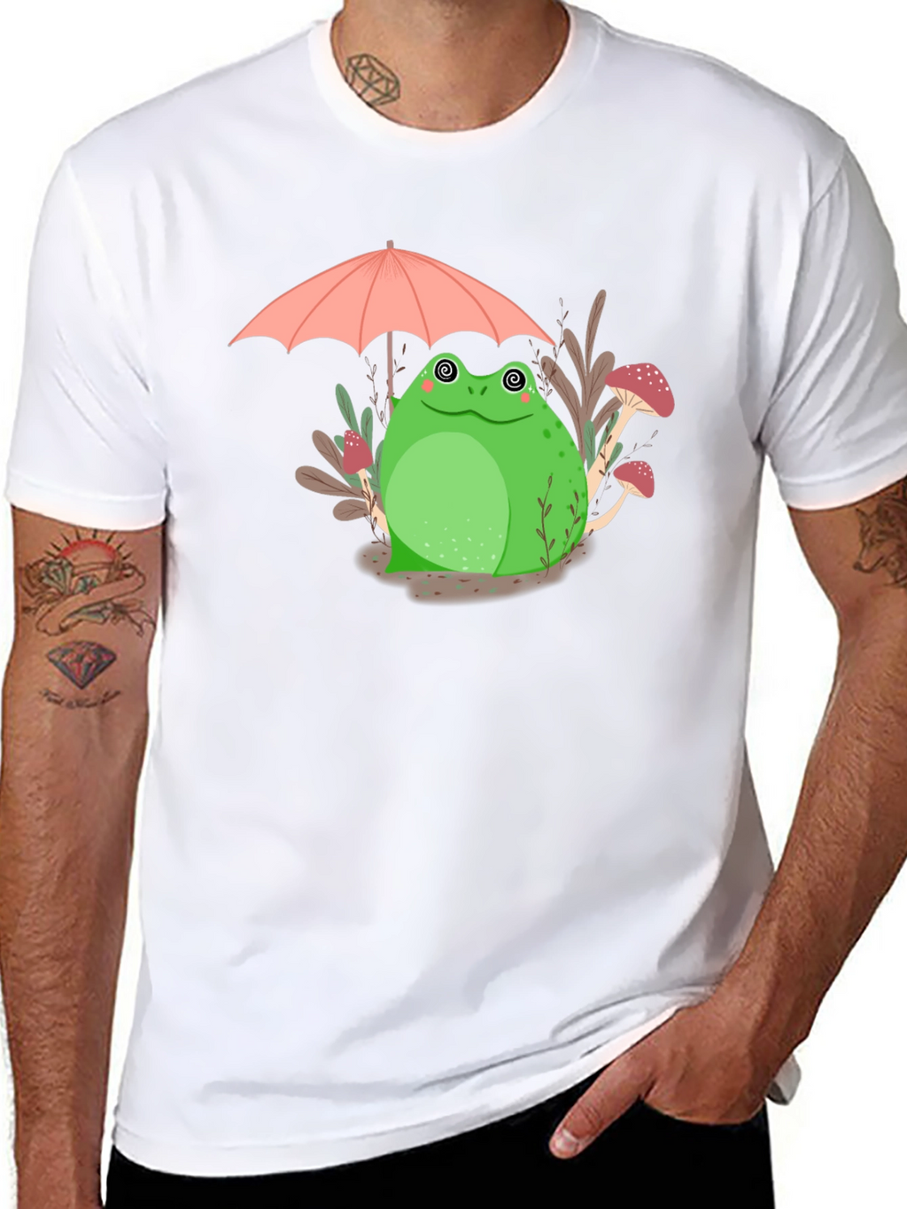 Frog Under Umbrella Graphic Tee