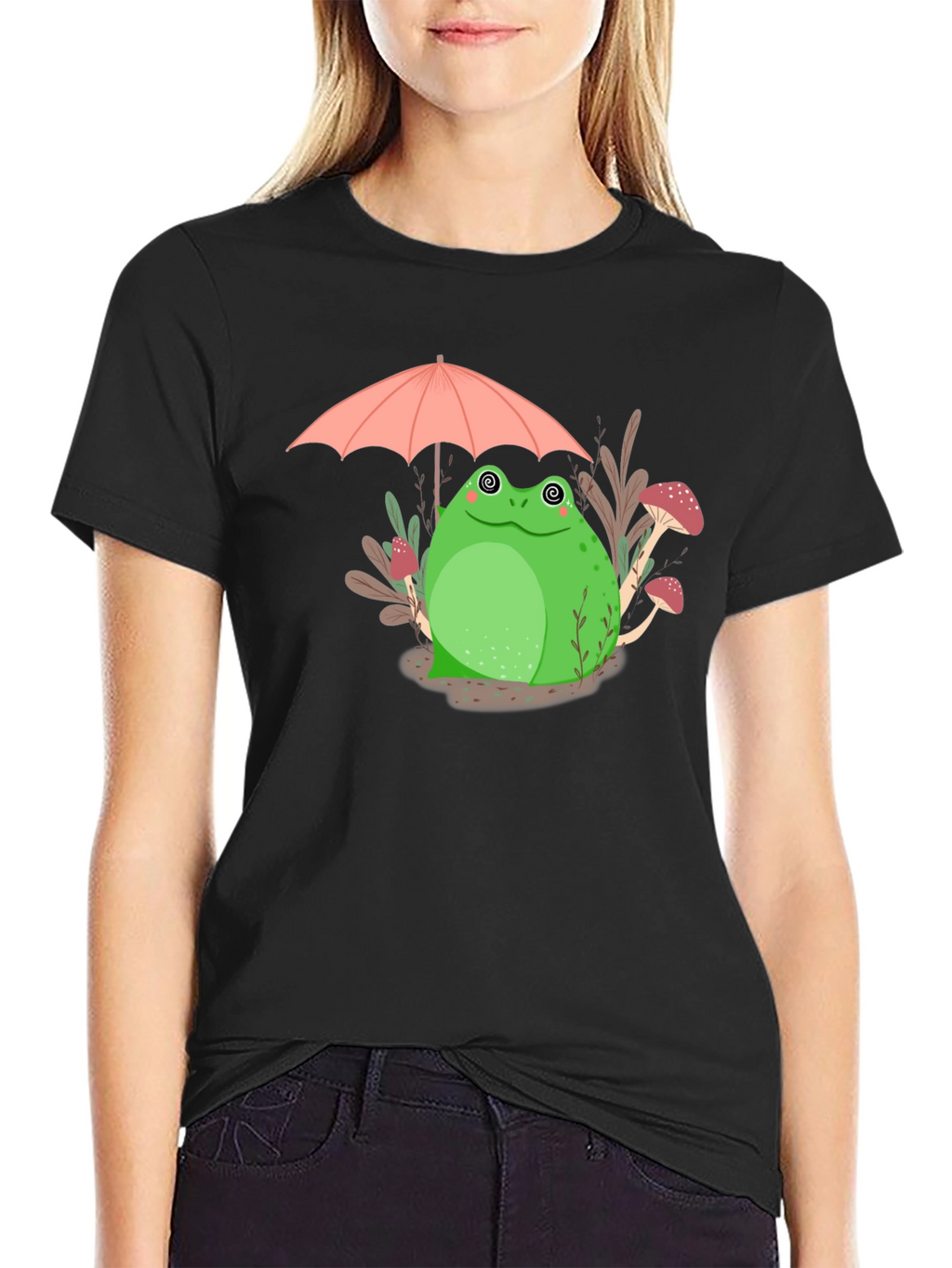 Frog Under Umbrella Graphic Tee