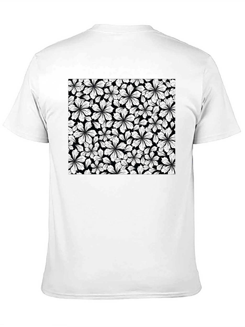 Floral Pattern T-Shirt - Black Graphic Tee