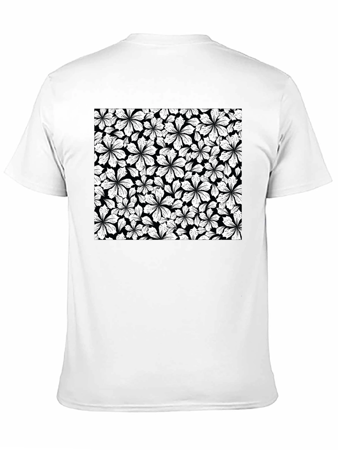 Floral Pattern T-Shirt - Black Graphic Tee