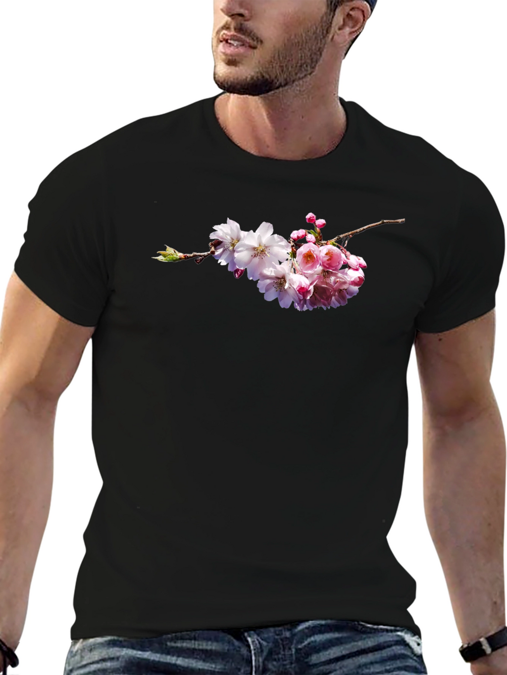 Cherry Blossom Graphic Tee - Black