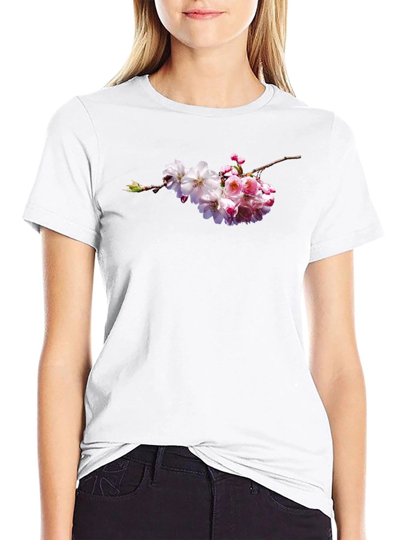 Cherry Blossom Graphic Tee - Black