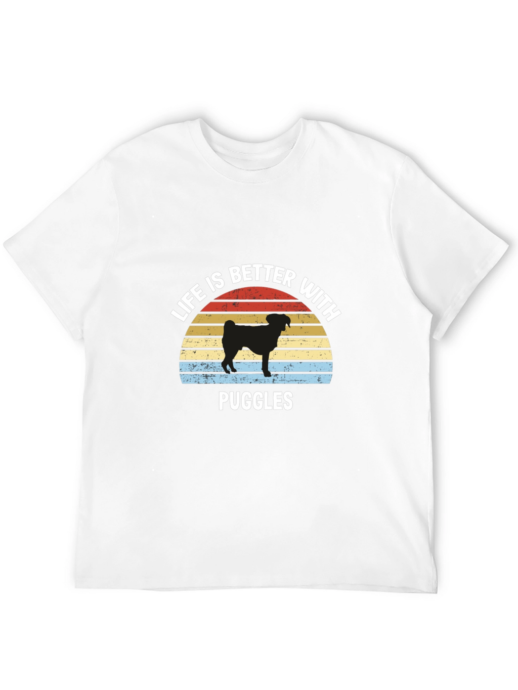 Life is Better with Puggles Black T-Shirt