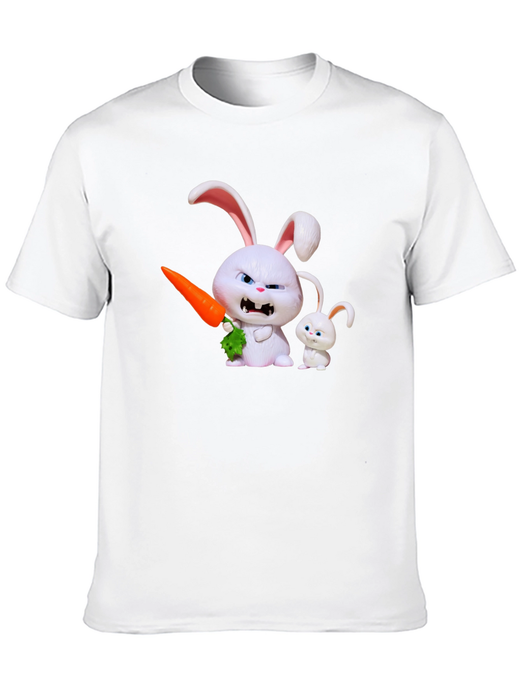 Mens Black T-Shirt with Rabbit Print