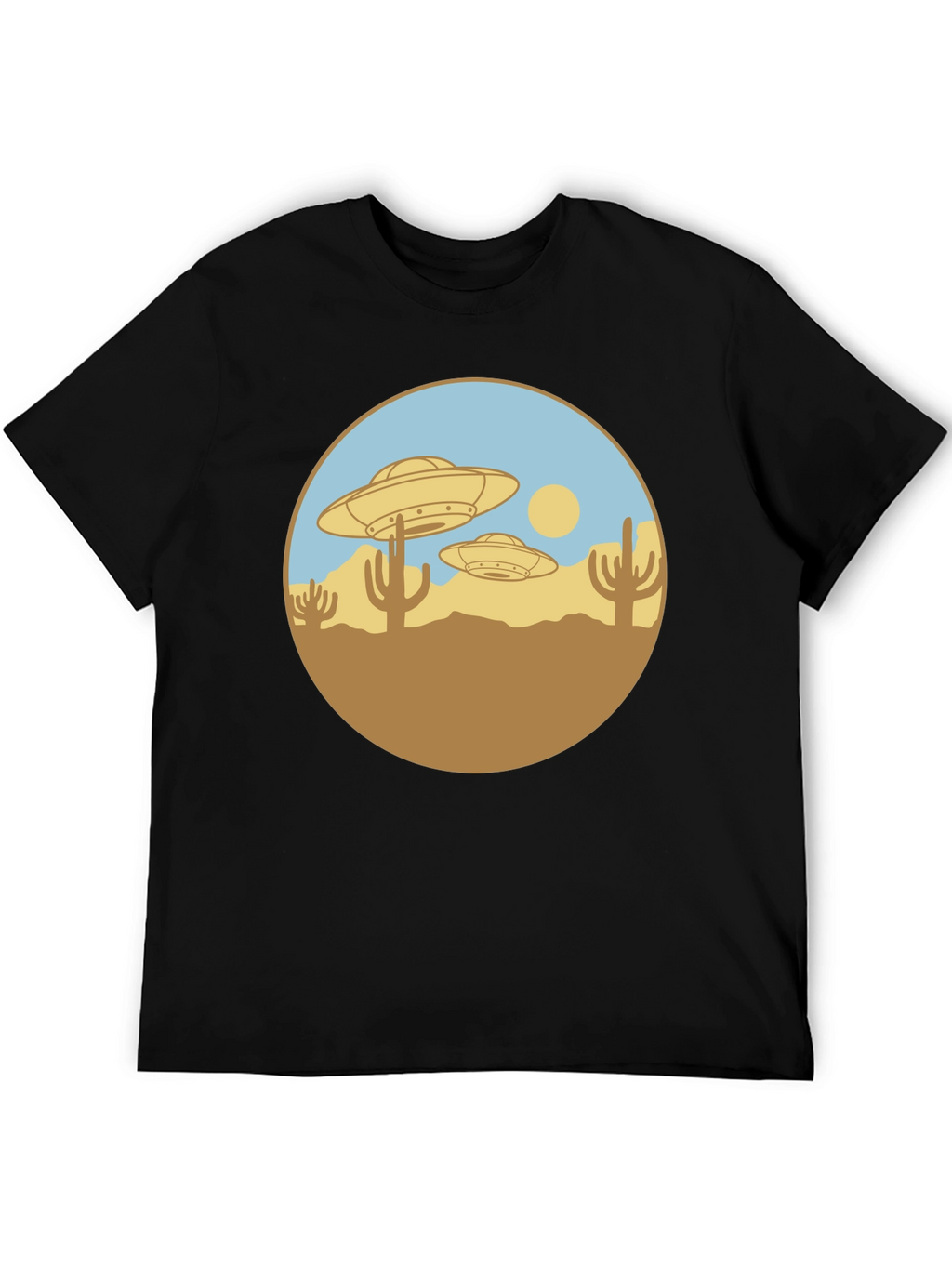 UFO Desert Graphic T-Shirt - Black