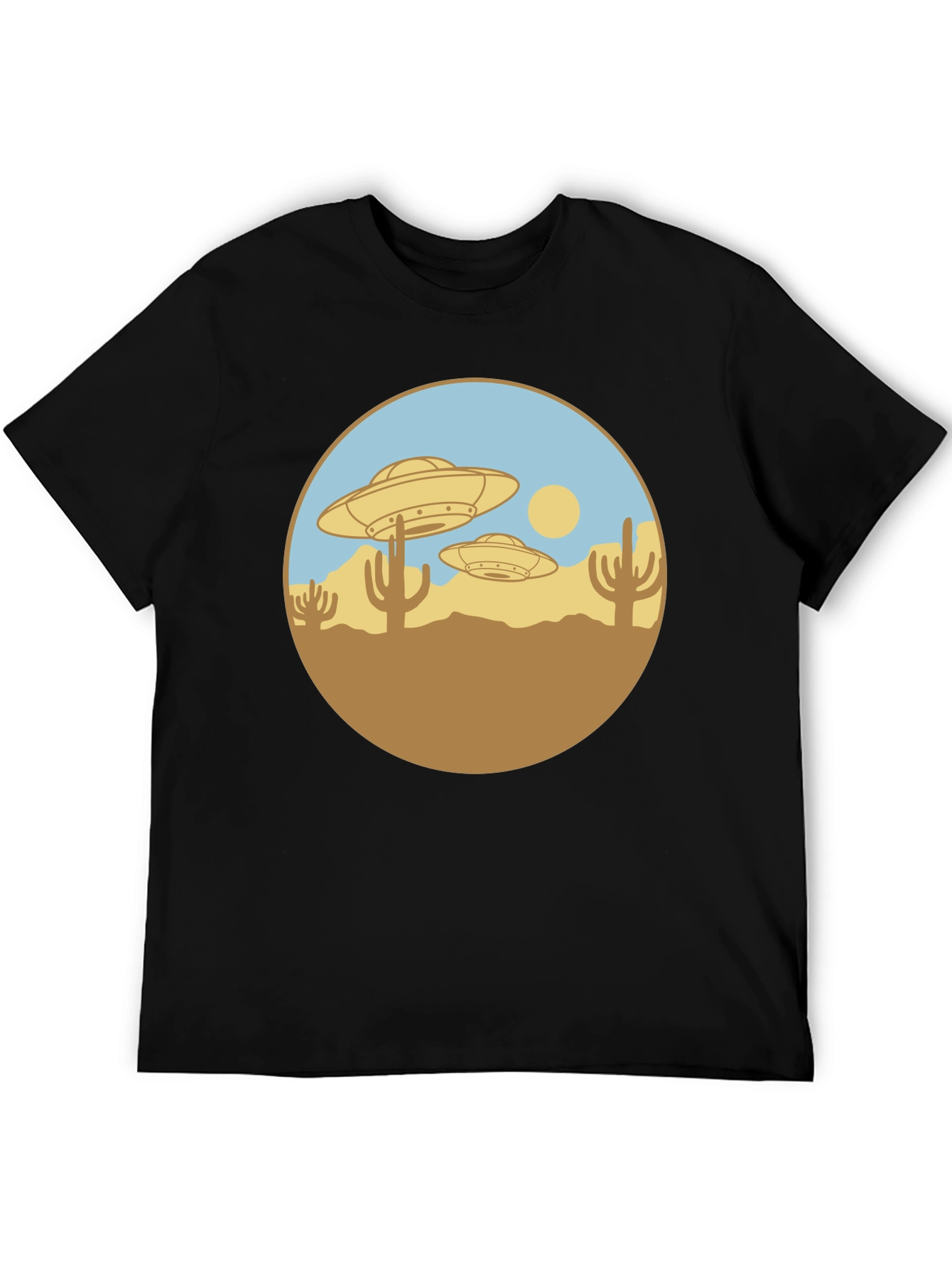UFO Desert Graphic T-Shirt - Black