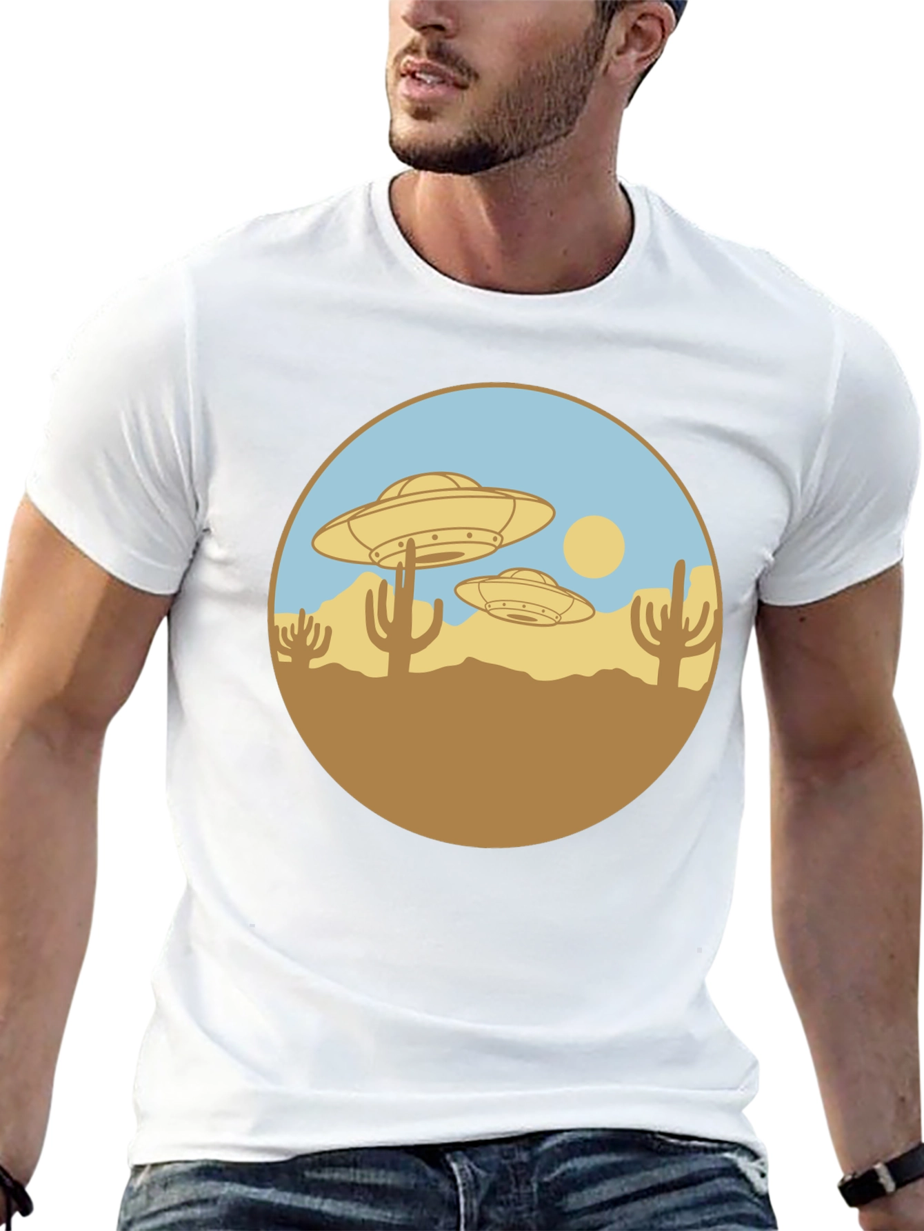 UFO Desert Graphic T-Shirt - Black