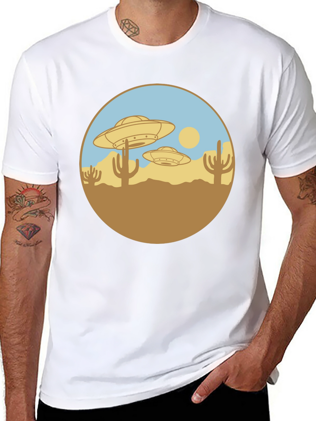 UFO Desert Graphic T-Shirt - Black