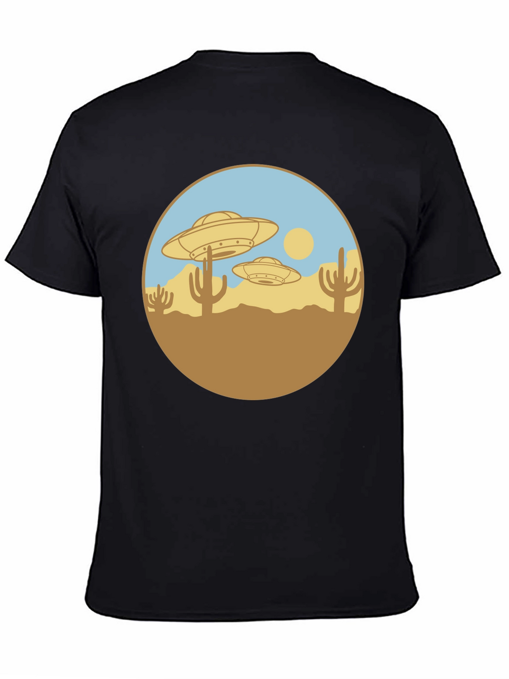 UFO Desert Graphic T-Shirt - Black
