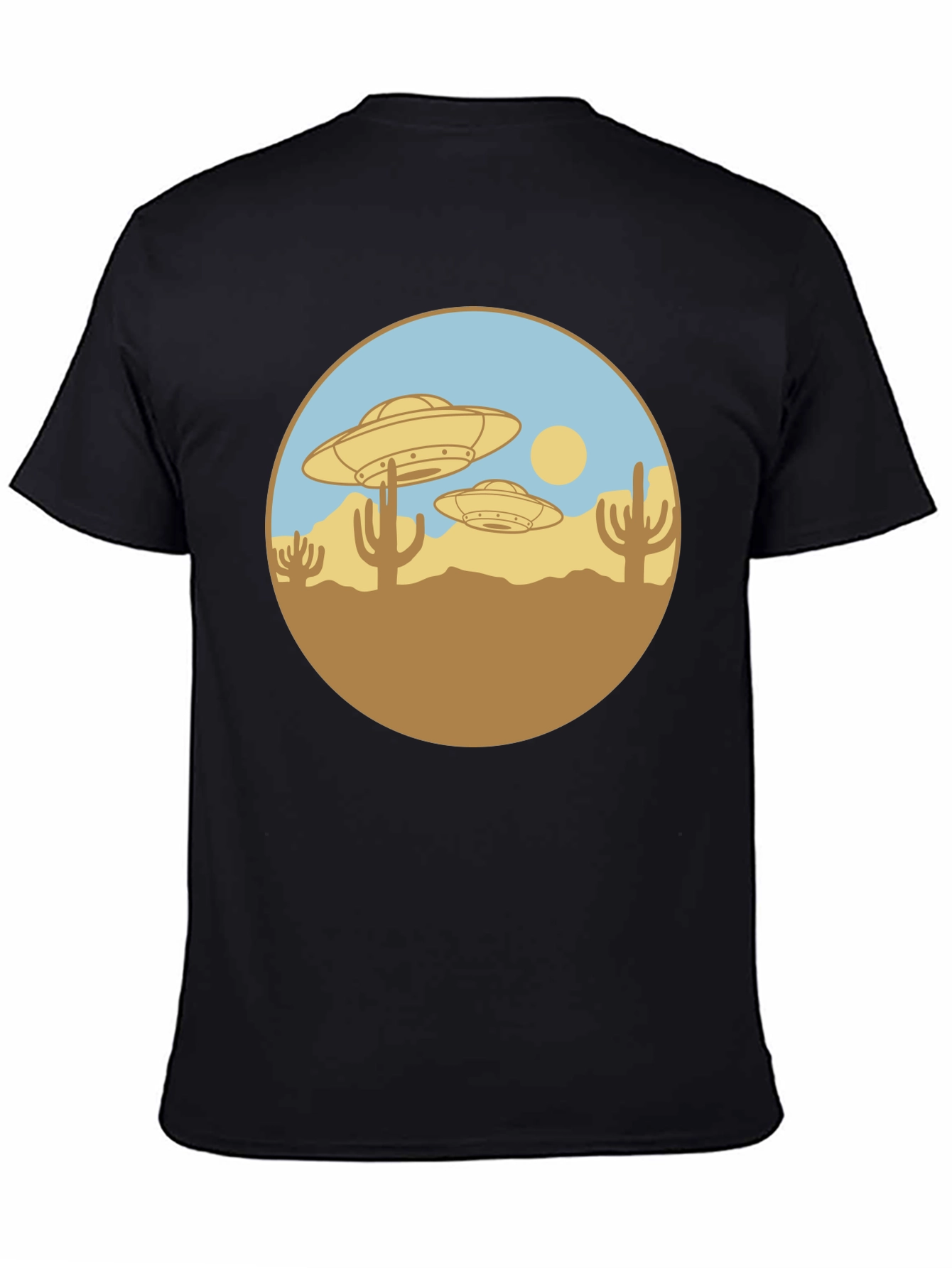 UFO Desert Graphic T-Shirt - Black