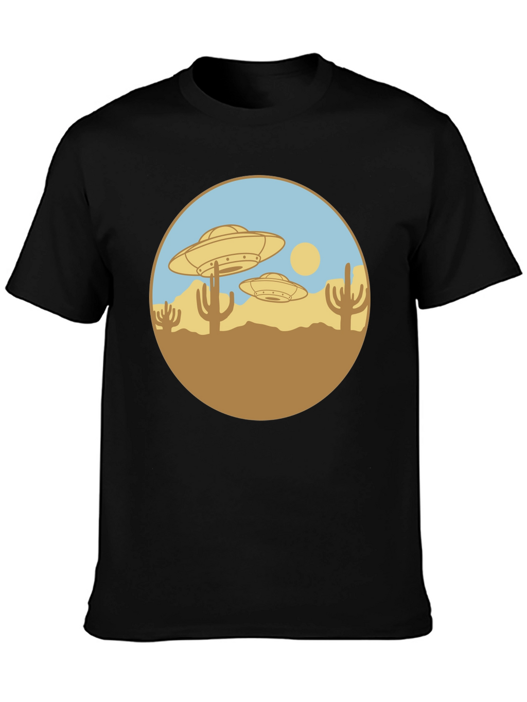 UFO Desert Graphic T-Shirt - Black
