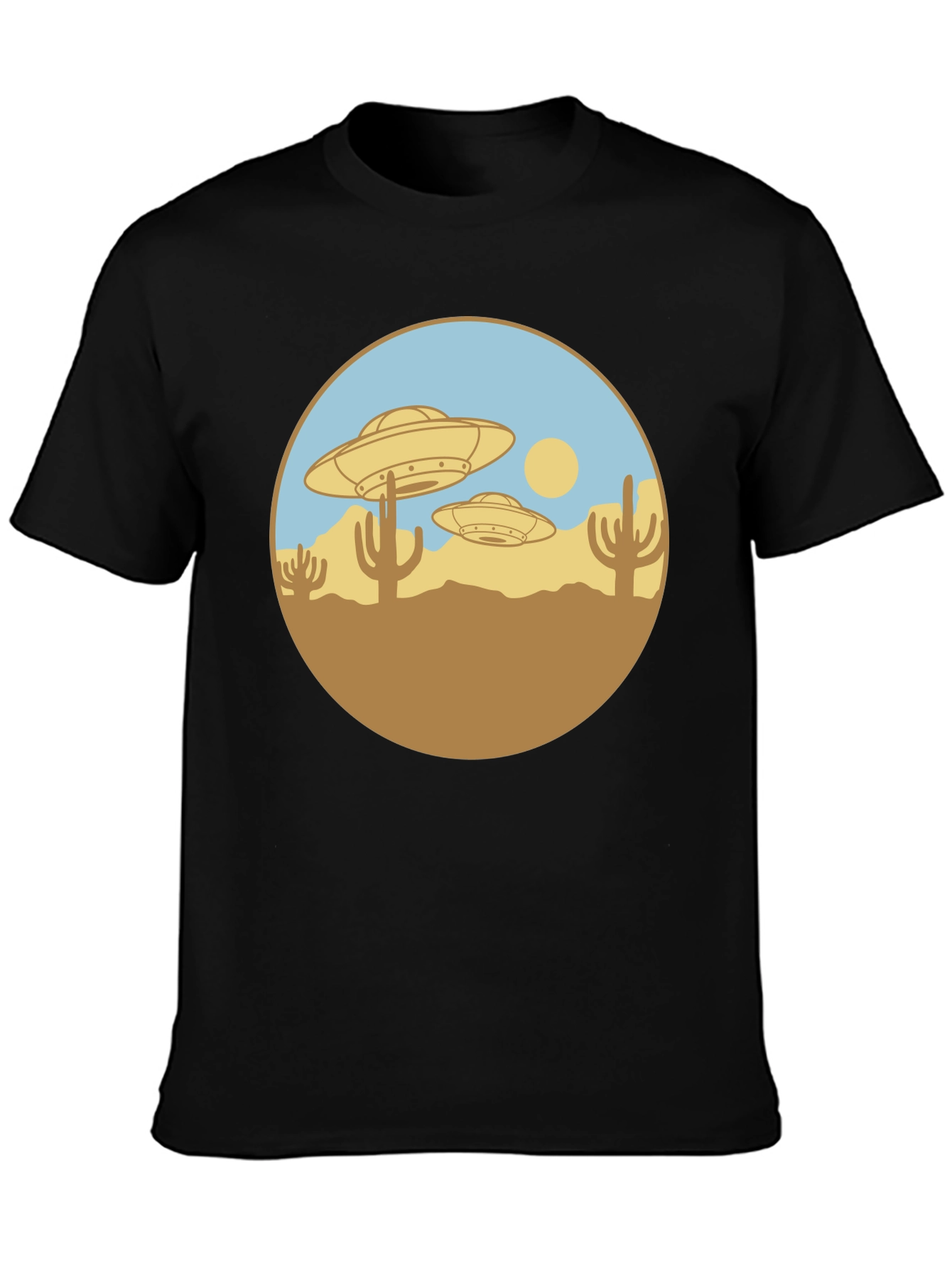 UFO Desert Graphic T-Shirt - Black