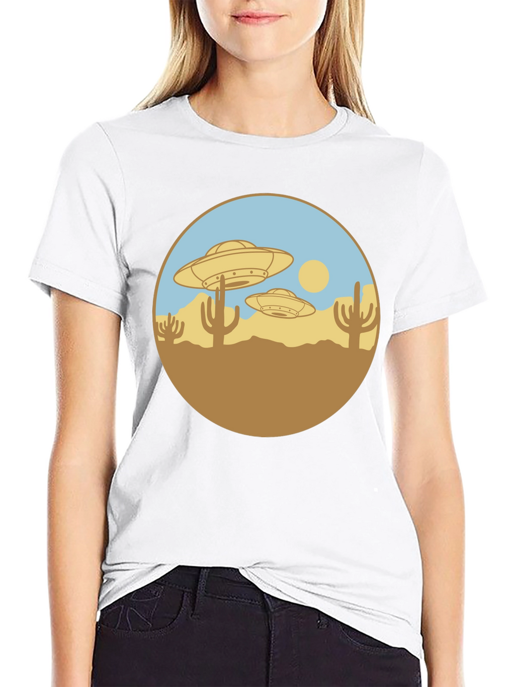 UFO Desert Graphic T-Shirt - Black