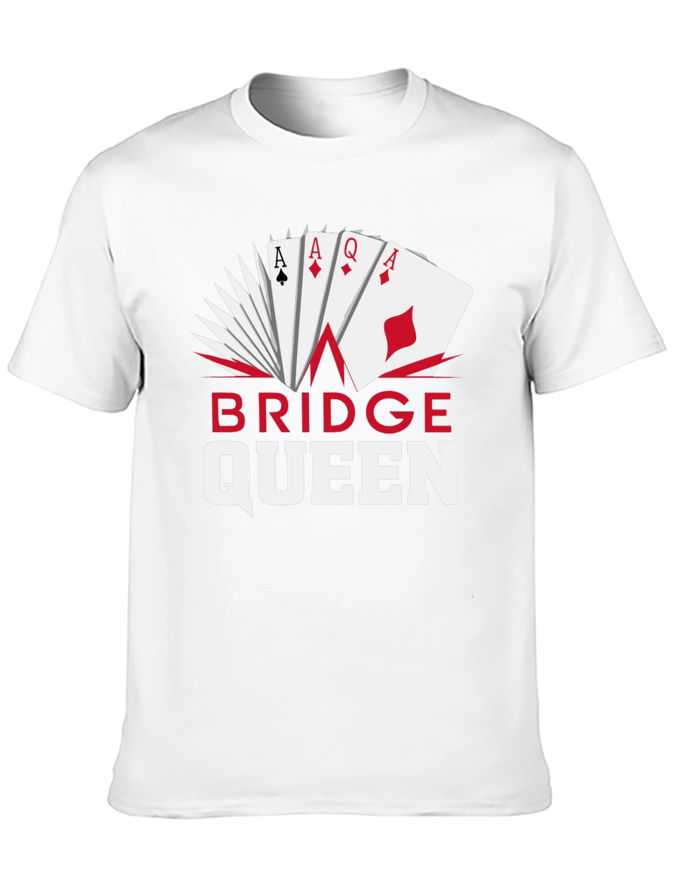Bridge Queen T-Shirt - Poker Card Design