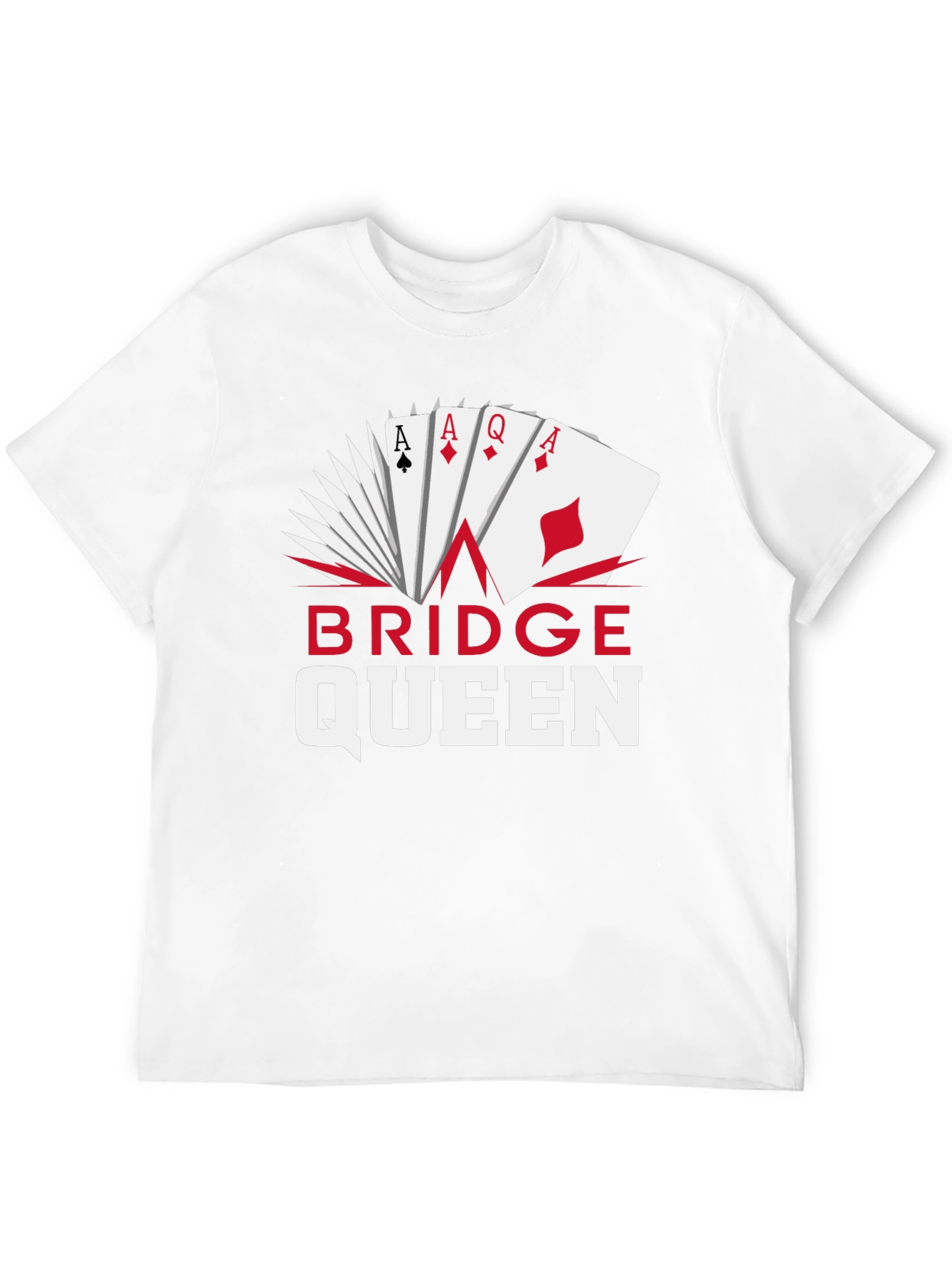 Bridge Queen T-Shirt - Poker Card Design