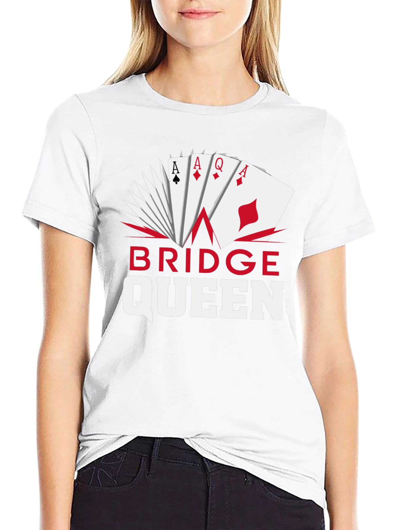 Bridge Queen T-Shirt - Poker Card Design