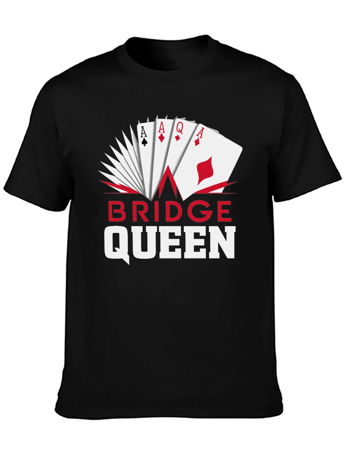 Bridge Queen T-Shirt - Poker Card Design