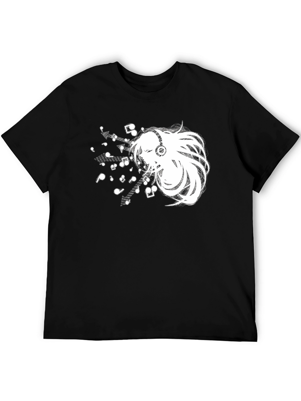 Anime Music Lover Black T-Shirt