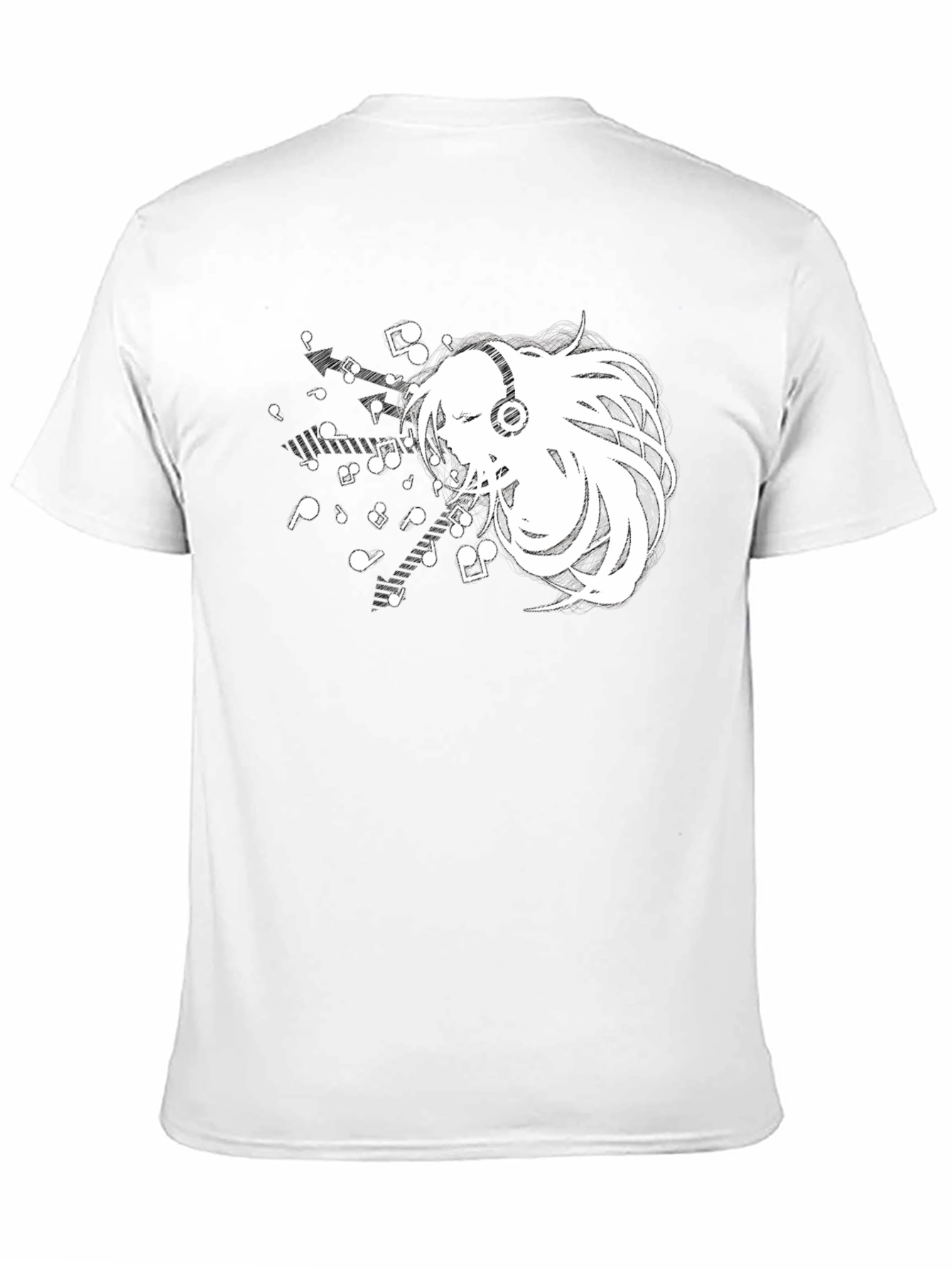 Anime Music Lover Black T-Shirt