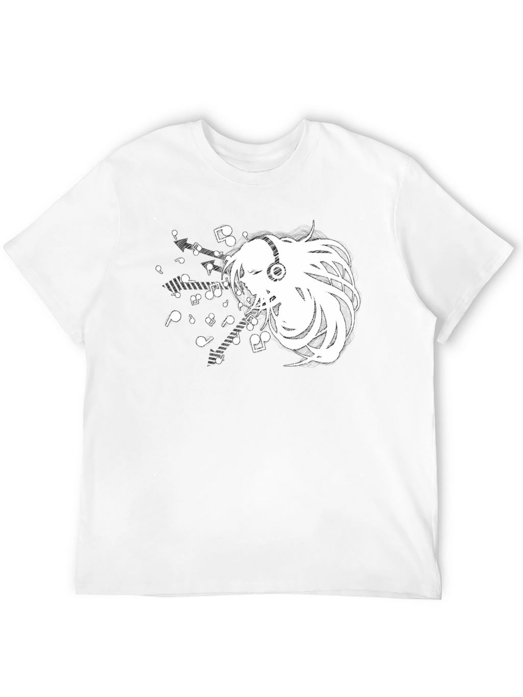 Anime Music Lover Black T-Shirt