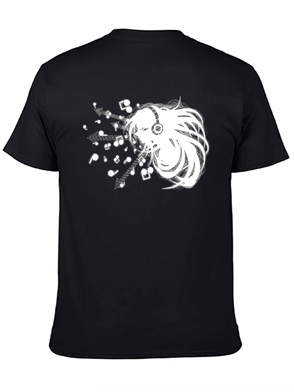 Anime Music Lover Black T-Shirt