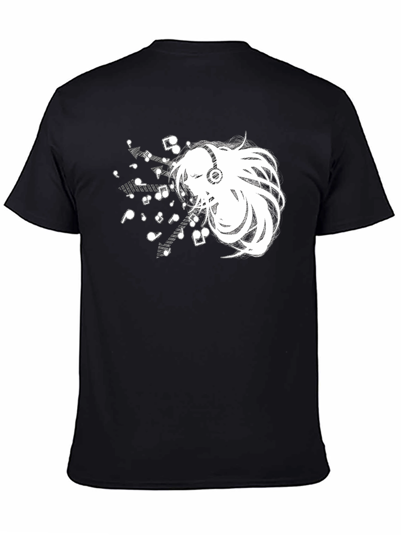 Anime Music Lover Black T-Shirt