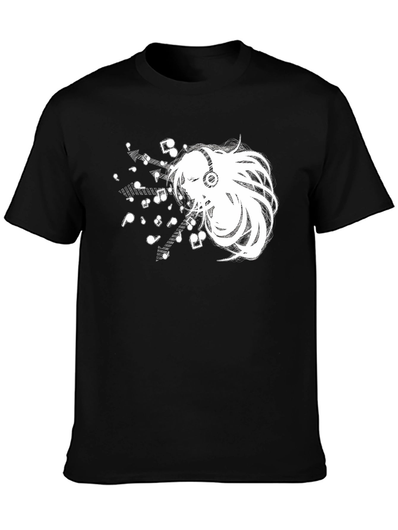 Anime Music Lover Black T-Shirt