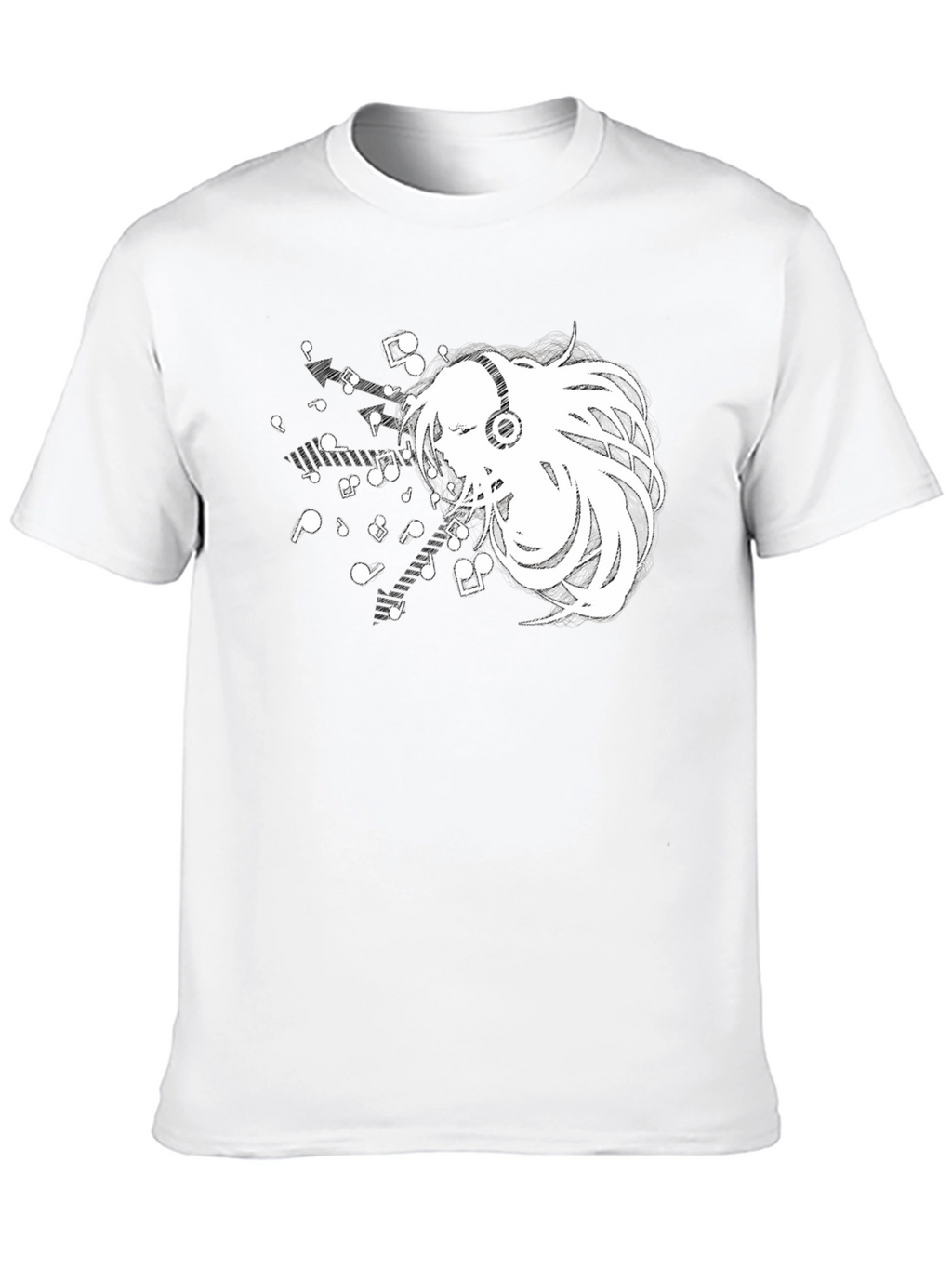 Anime Music Lover Black T-Shirt