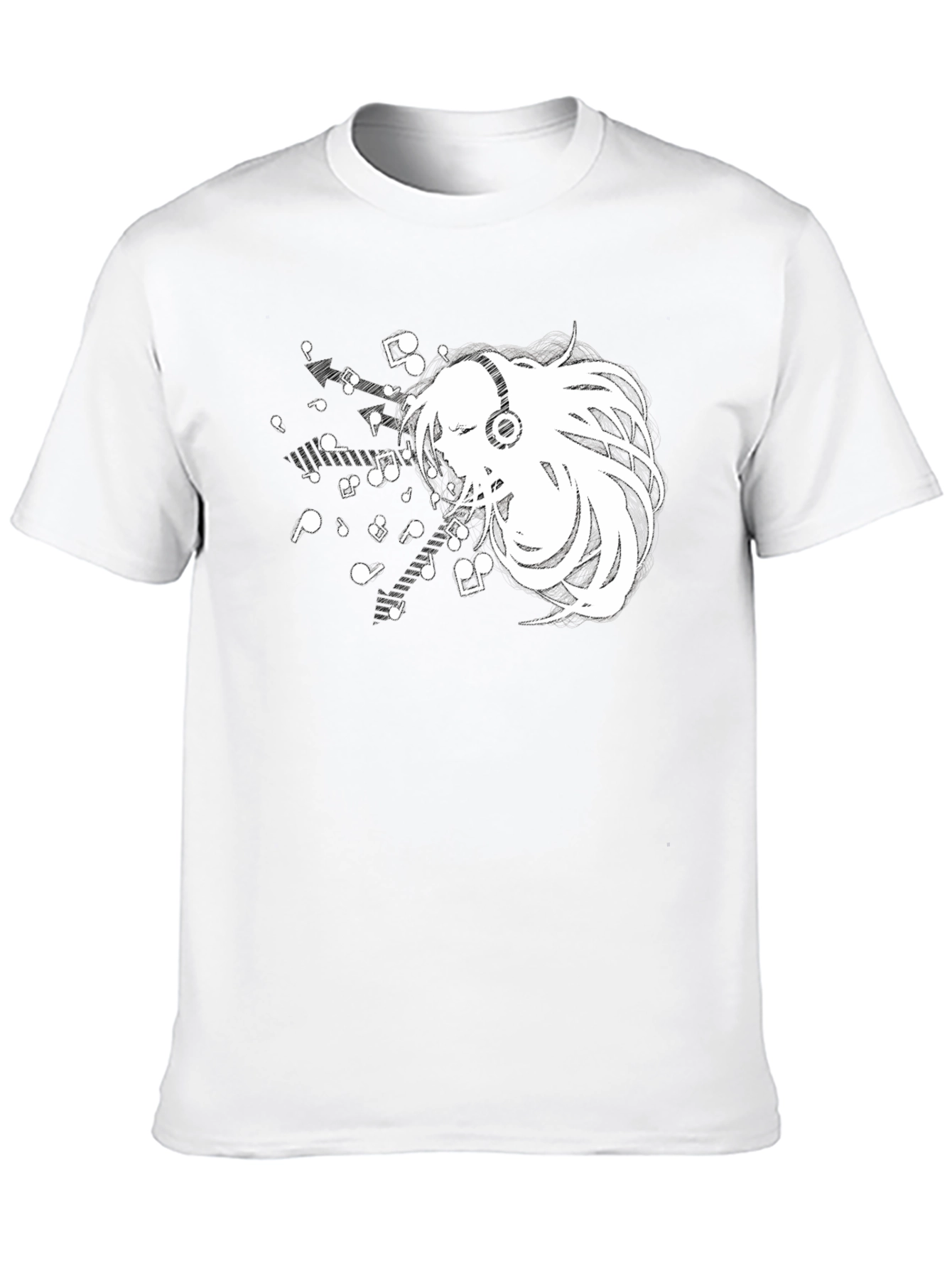 Anime Music Lover Black T-Shirt