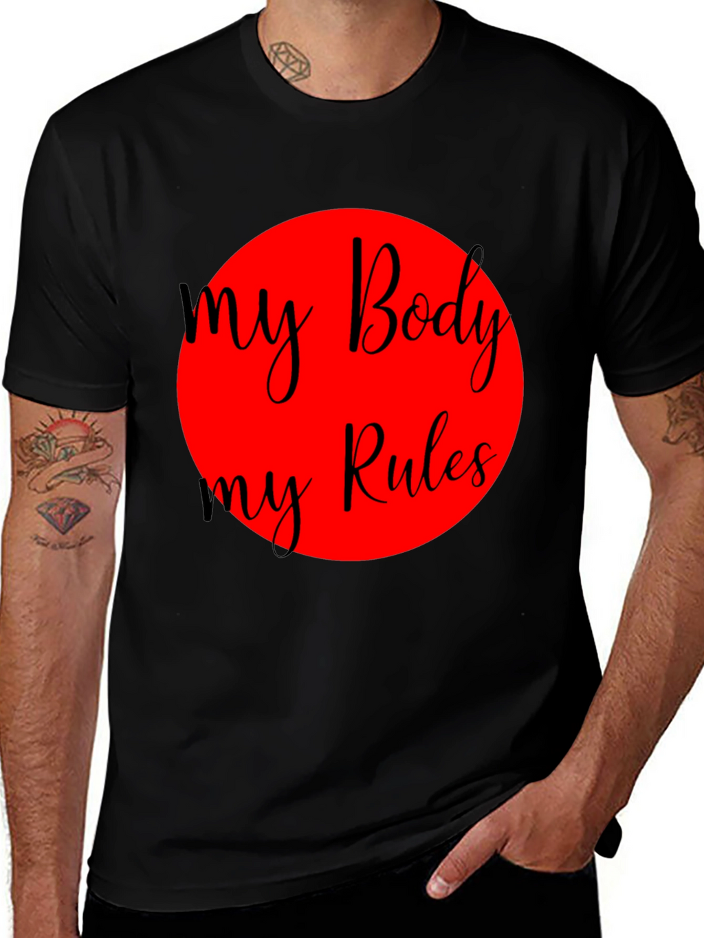 My Body My Rules Black Graphic Tee