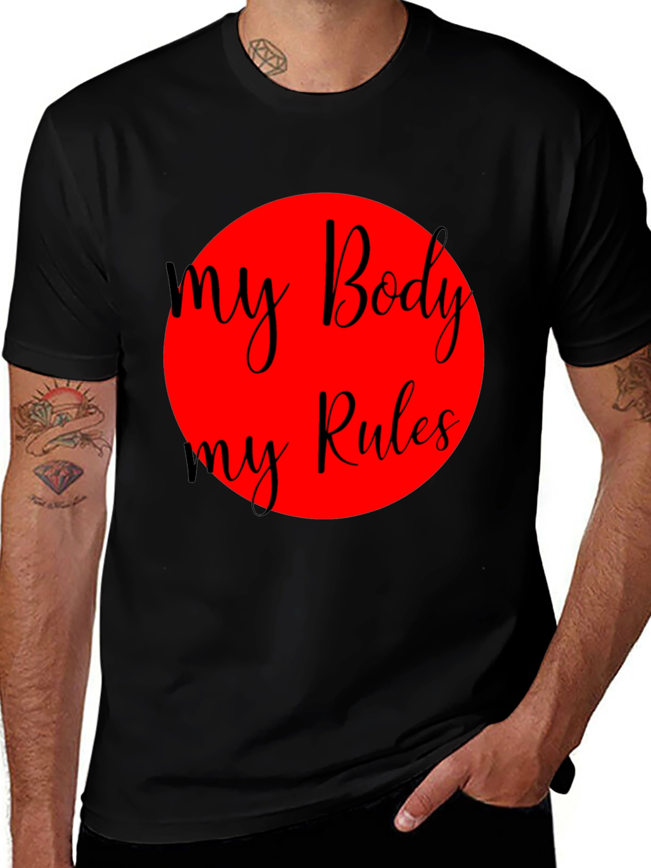 My Body My Rules Black Graphic Tee