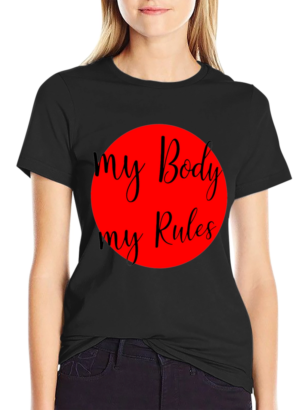 My Body My Rules Black Graphic Tee