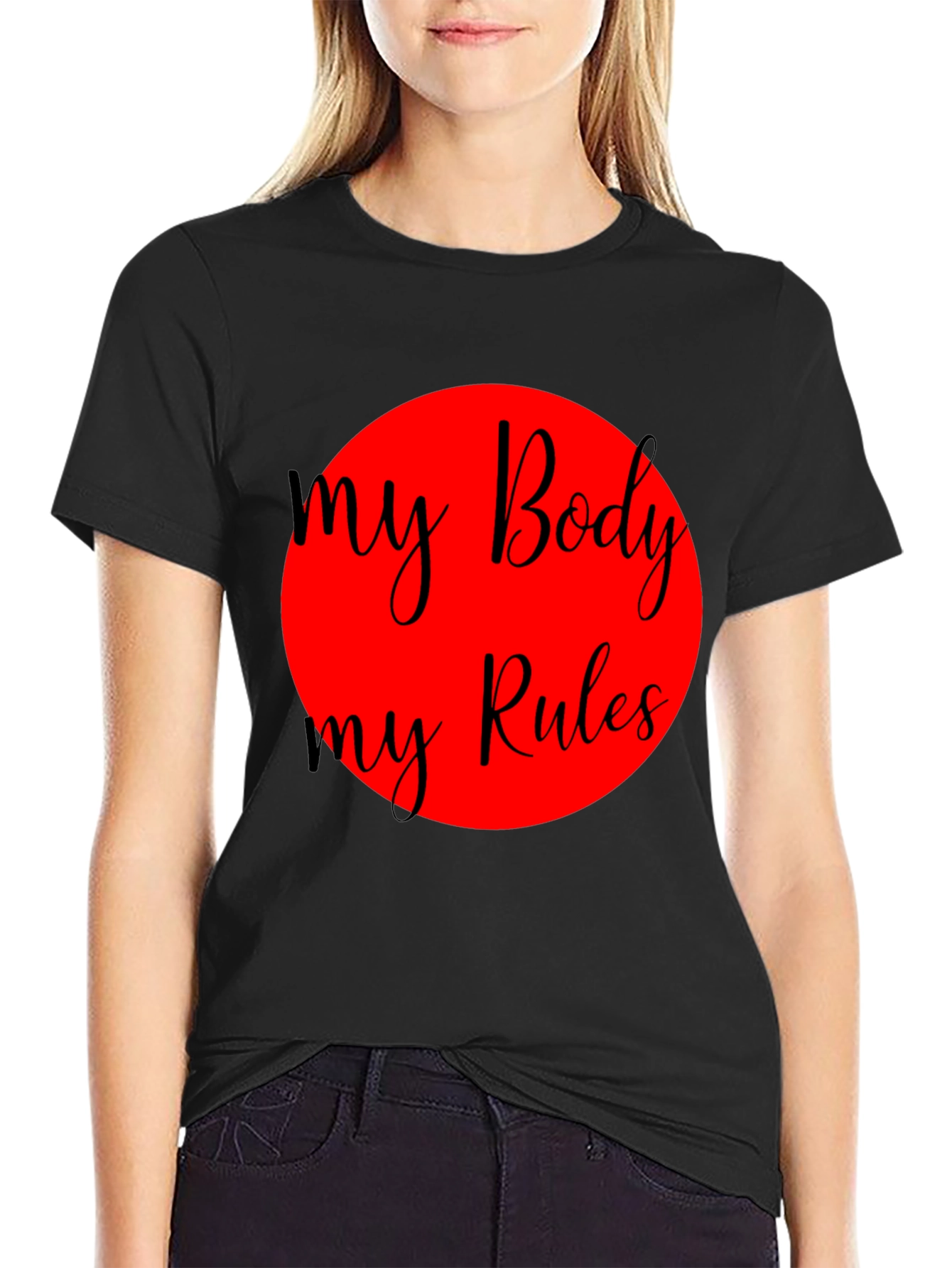 My Body My Rules Black Graphic Tee