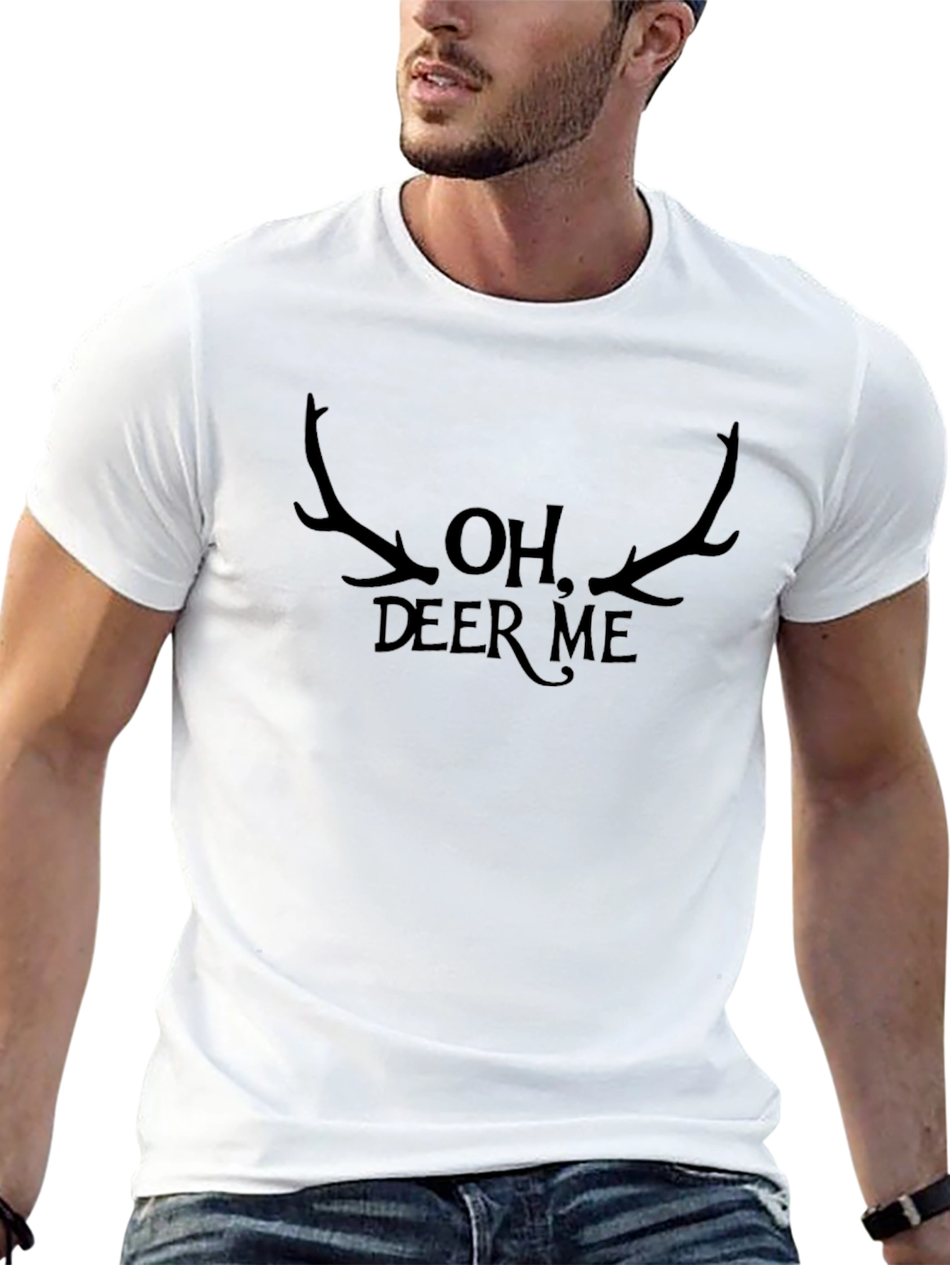 Oh Deer Me Black Graphic Tee
