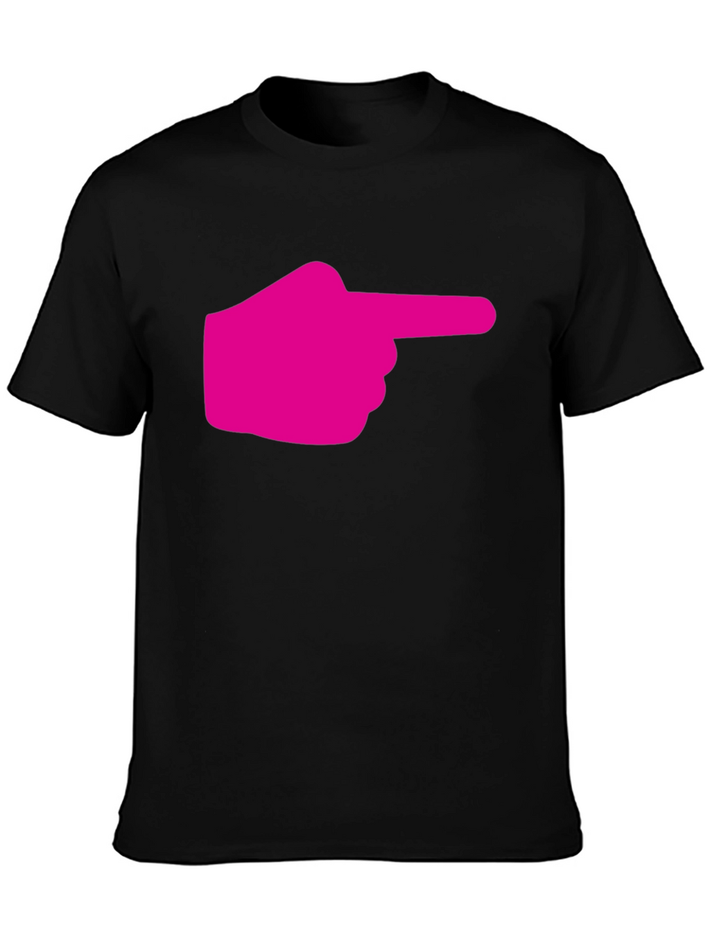 Pointing Finger Graphic Tee - Black Cotton T-Shirt