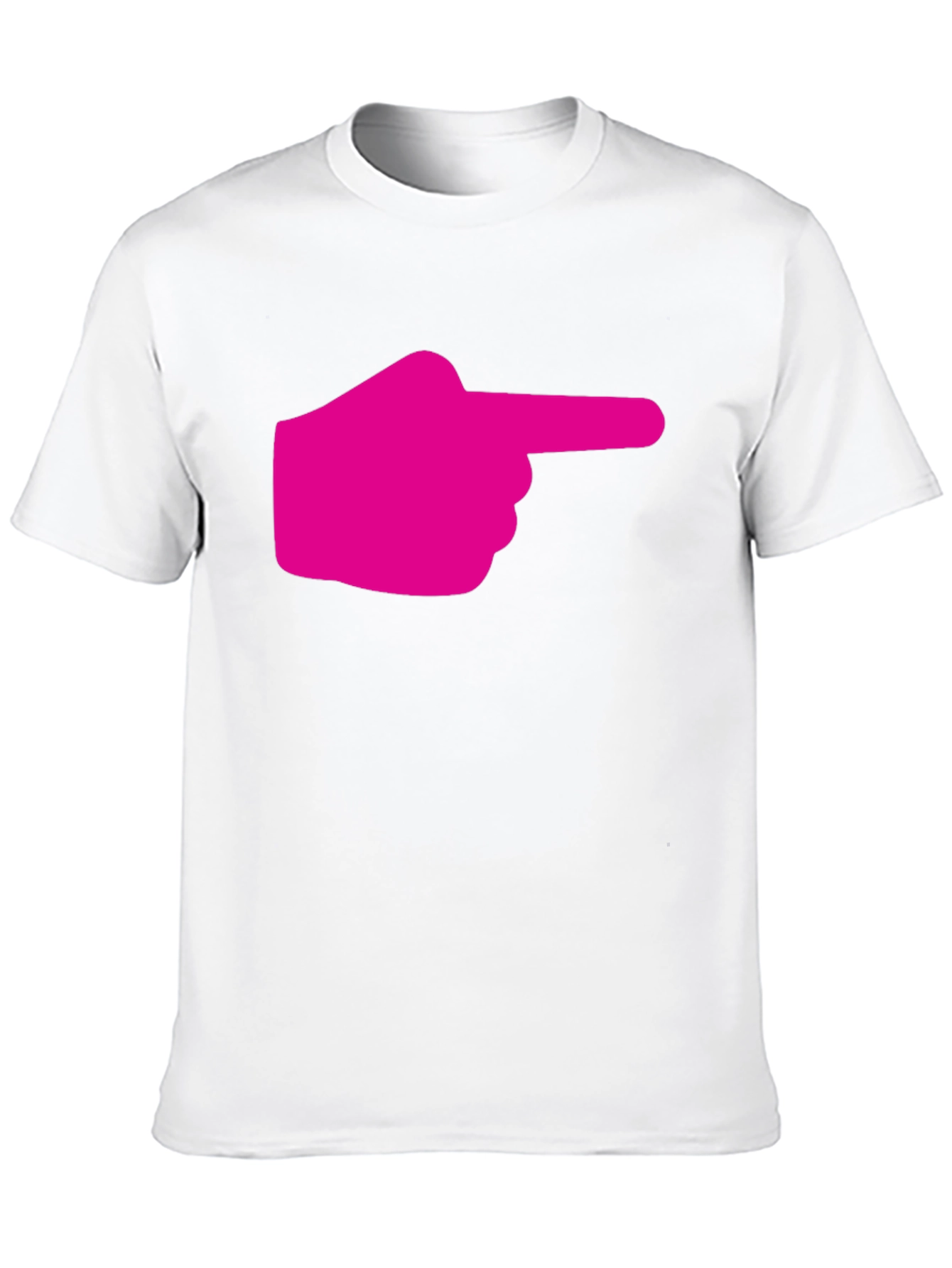 Pointing Finger Graphic Tee - Black Cotton T-Shirt