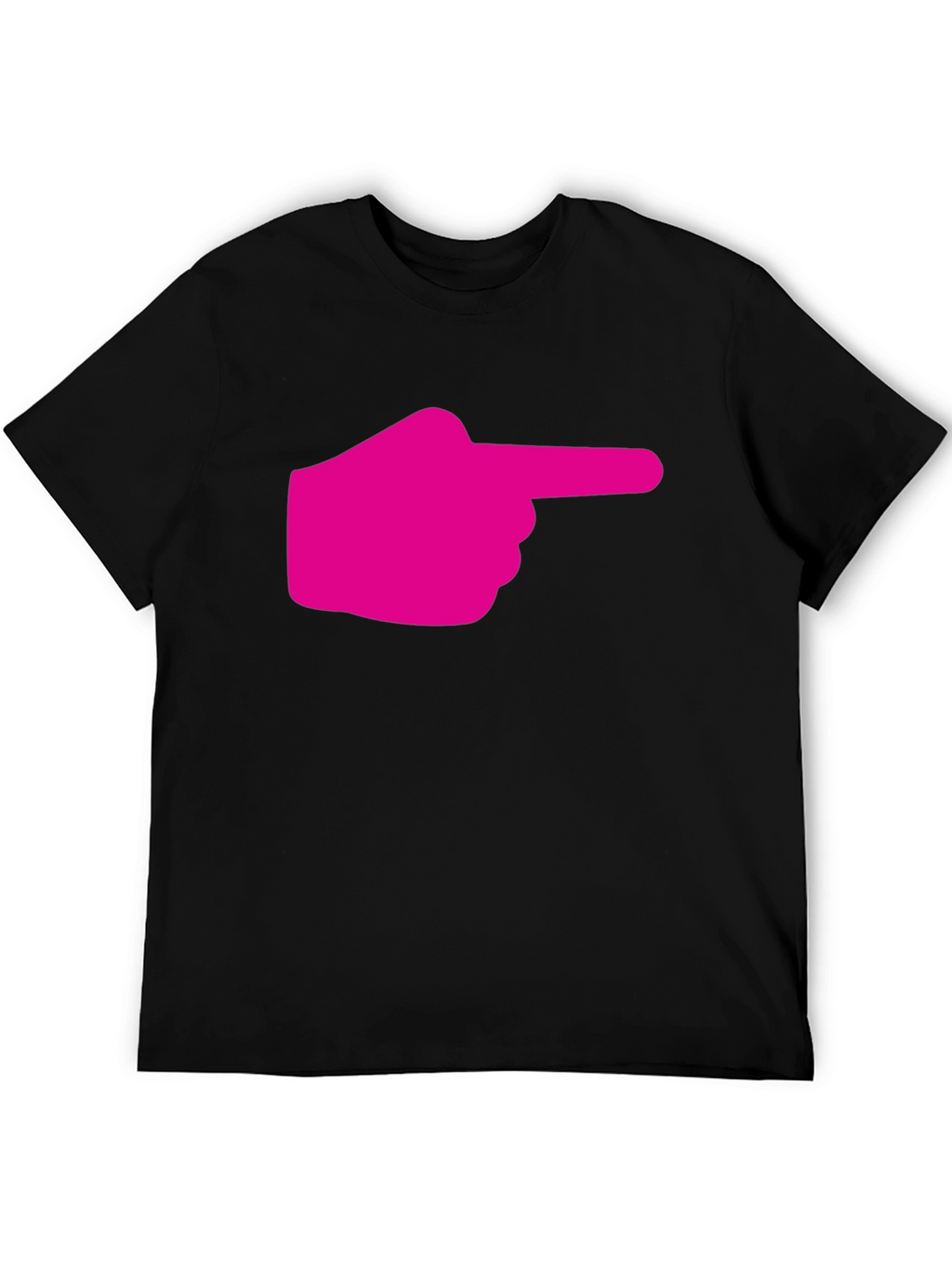 Pointing Finger Graphic Tee - Black Cotton T-Shirt